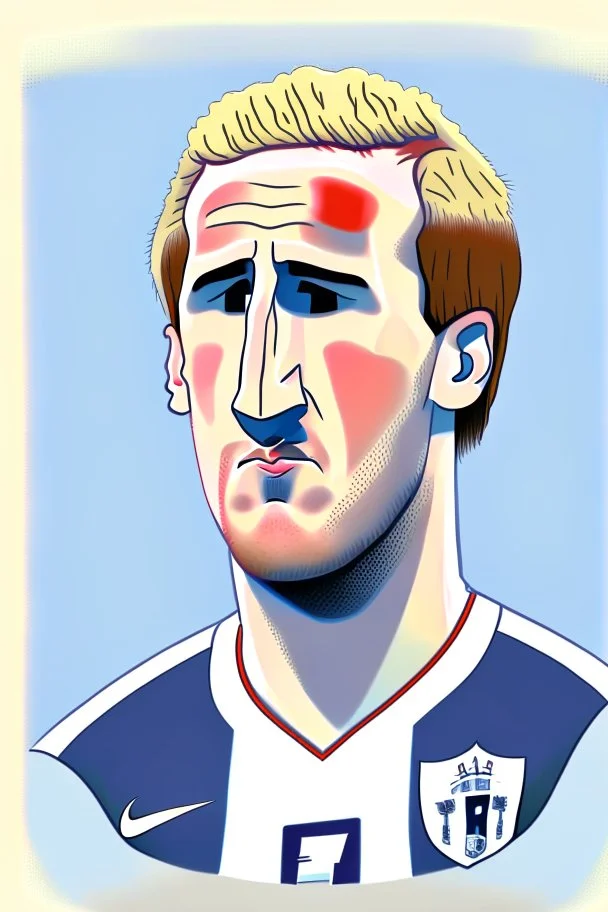 Harry Kane English football player cartoon 2d