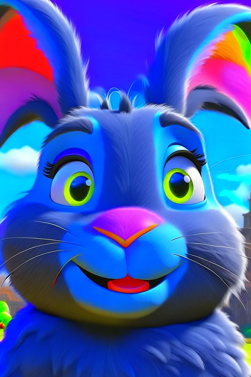 Movie poster for a Disney-Pixar movie about a giant gray flemish giant rabbit named Amie