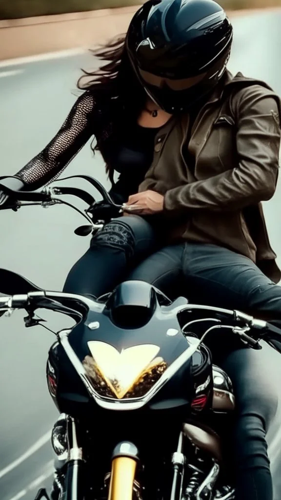 A couple in motorcycle