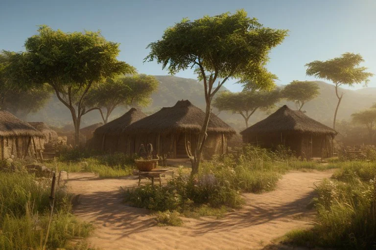 villaggio africano sole felicità