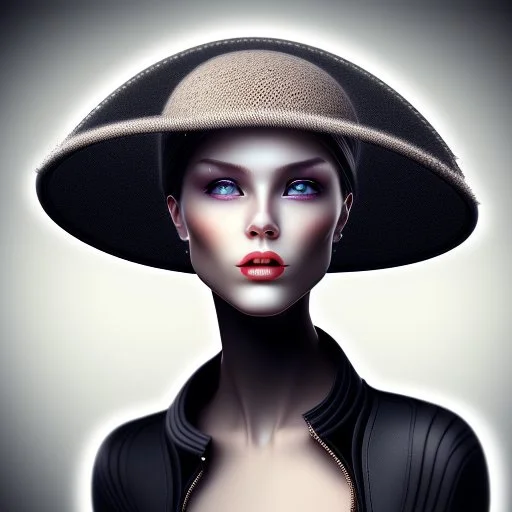 a woman's hat that is also a radio antenna