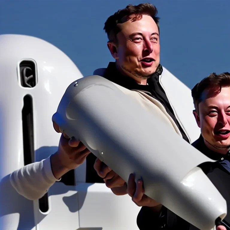 photo, jedi Elon Musk shooting mandrils