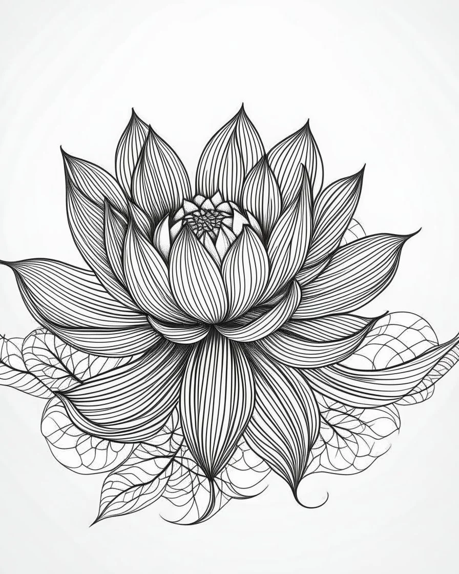 Lotus flower drawing Black and White Stock Photos & Images - Alamy
