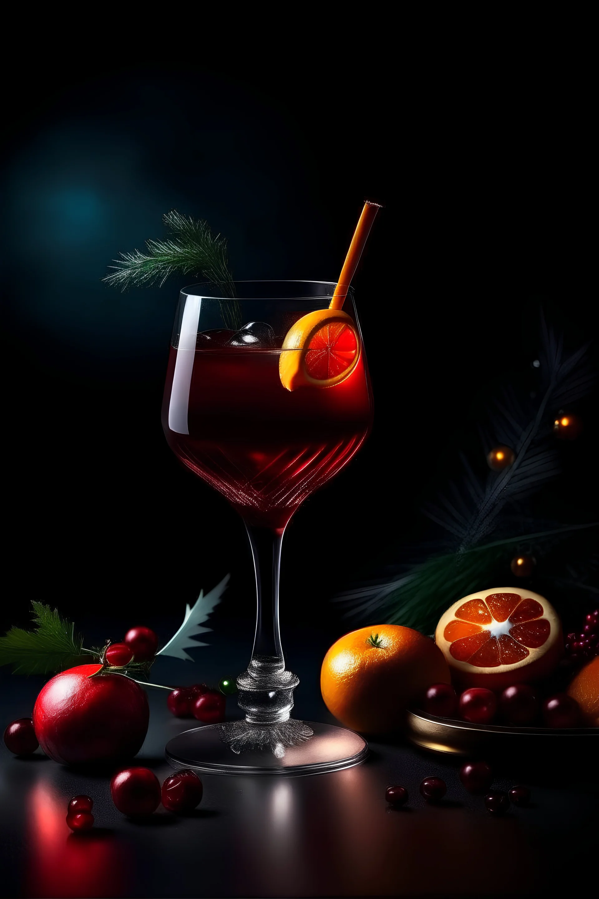 Crea un immagine di un cocktail di natale co