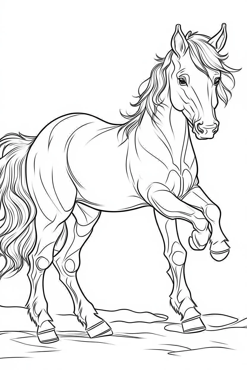 outline art for Foal (Horse) coloring pages with sitch, white background, Sketch style, full body, only use outline, toddlers style, clean line art, white background, no shadows and clear and well outlined.