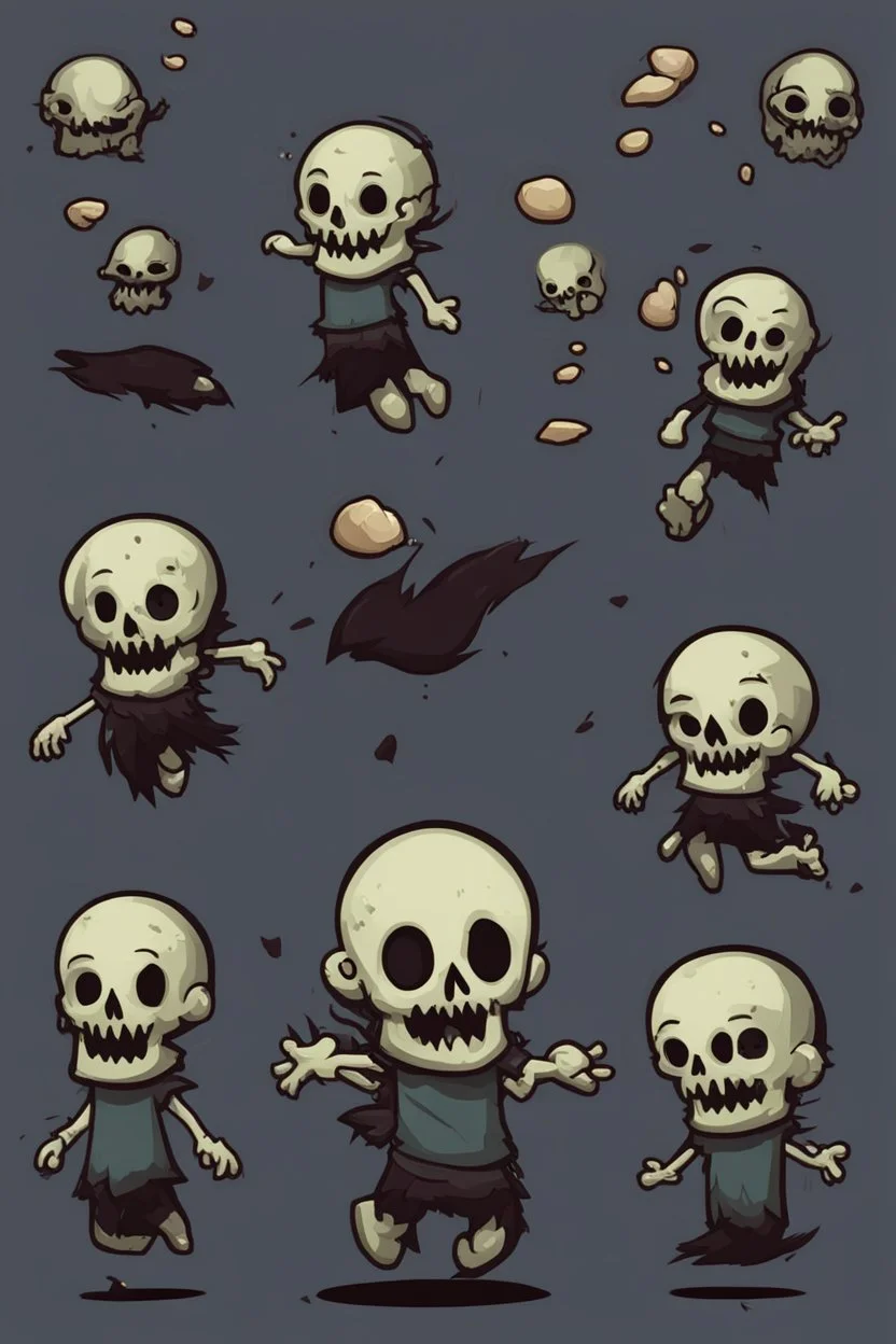 cute undead soul sprite sheet for animation (idle, run, jump movement)