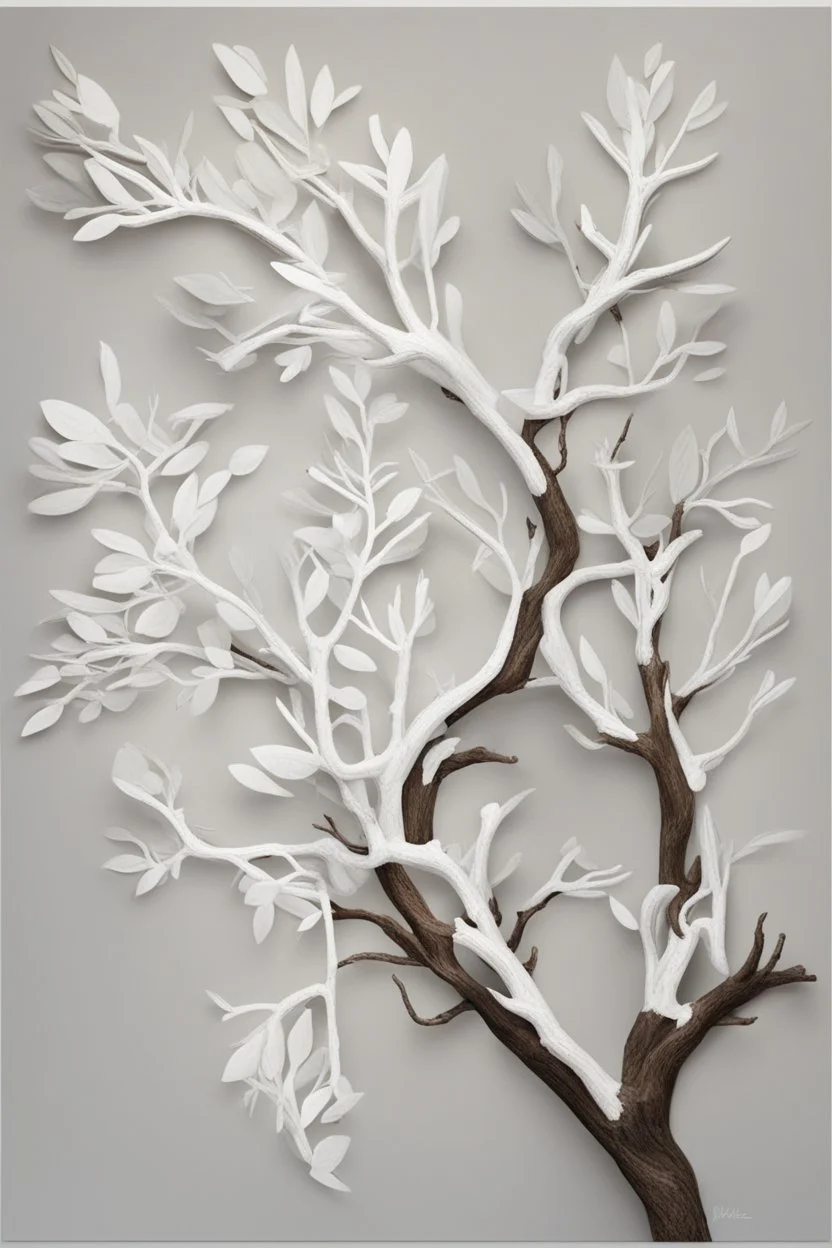 white branch art