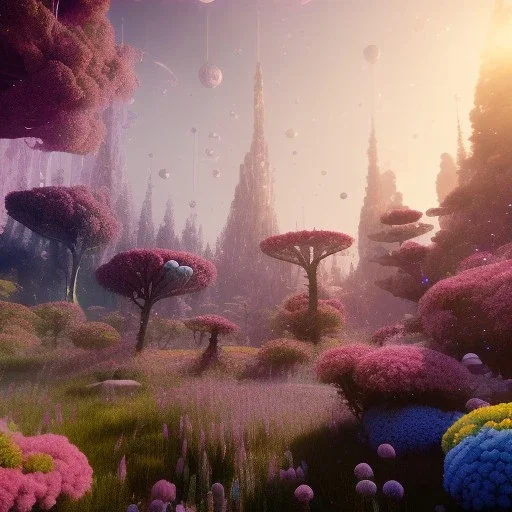 Spaceship landed on futuristic planet, sunny day. clear blue sky, cascade, flowers. Elegant. Extremely detailed. Award winning photography. Fantasy. 8k. Cinematic lighting. Photorealistic. Dynamic lighting. Imperial colors. Crisp quality. Unreal Engine. Colourful cinematic postprocessing. Pixar. VRay.