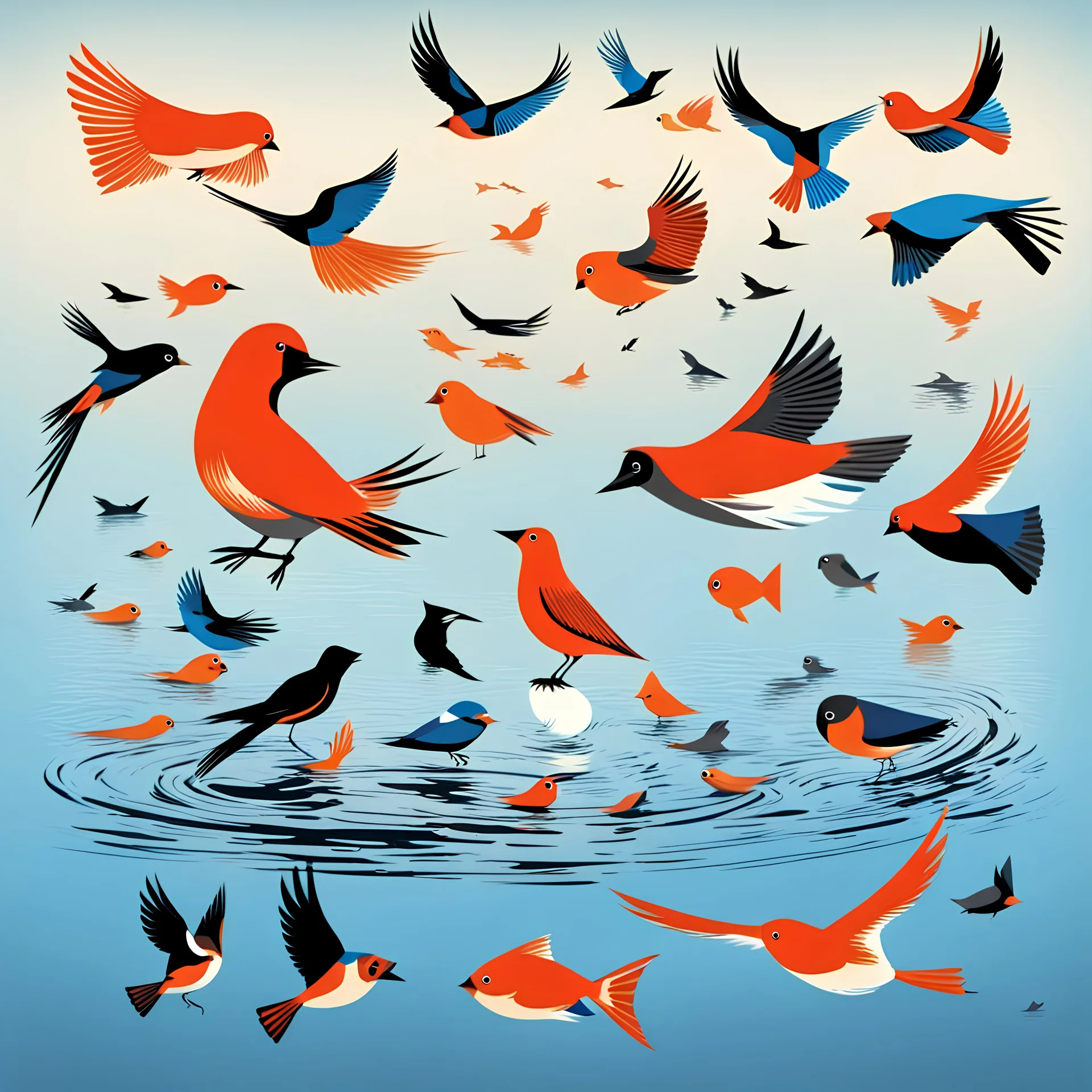 Birds and fish