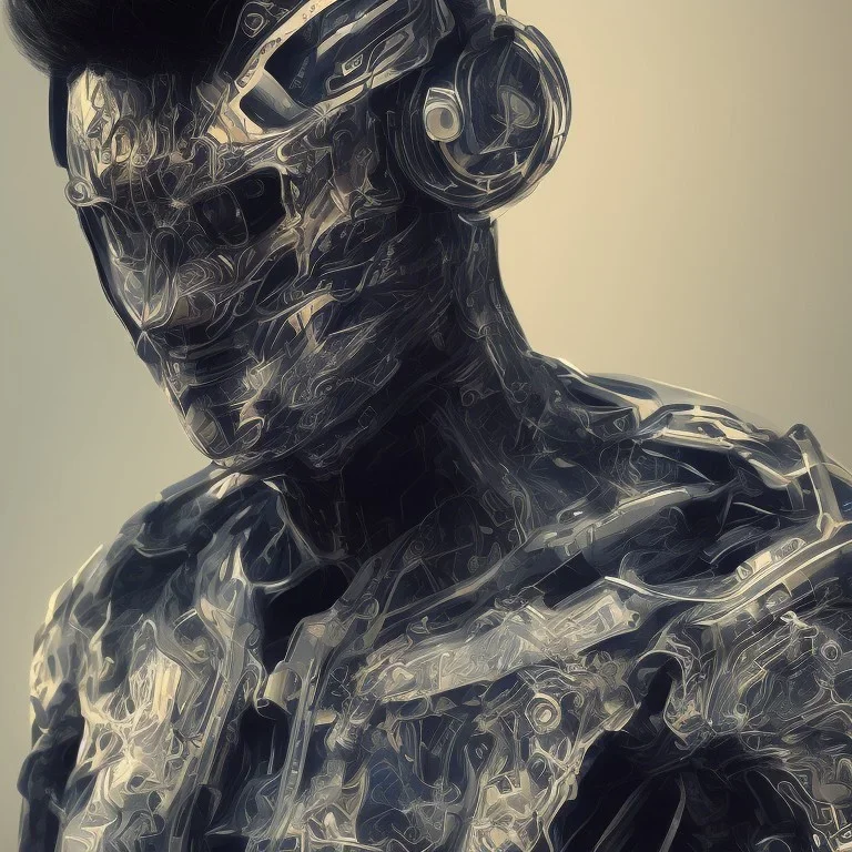 cyberblue, head, man, portrai, tron