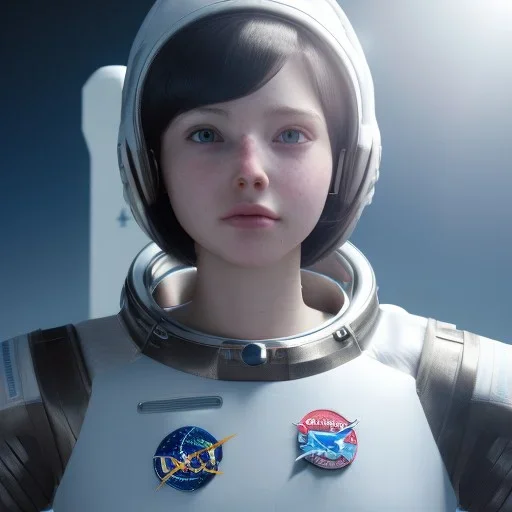 A girl with a dream of going to space one day and a bright future at head of her, sci-fi, octane render, unreal engine 5, 8k resulation