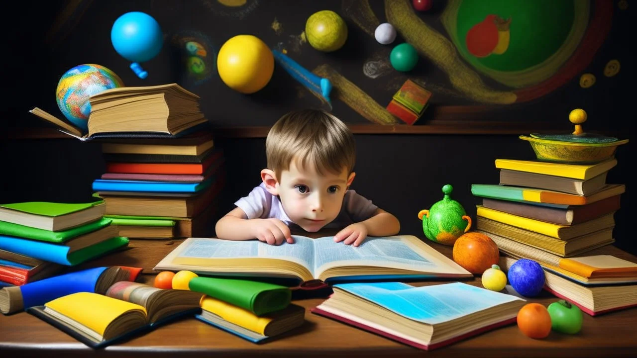 The image for the article could depict a young child sitting at a desk surrounded by colorful books and educational tools, looking at the pages of an open book with curiosity and interest. This image reflects the spirit of learning and exploration in children, illustrating the opportunities that come with developing their love for knowledge and self-learning.