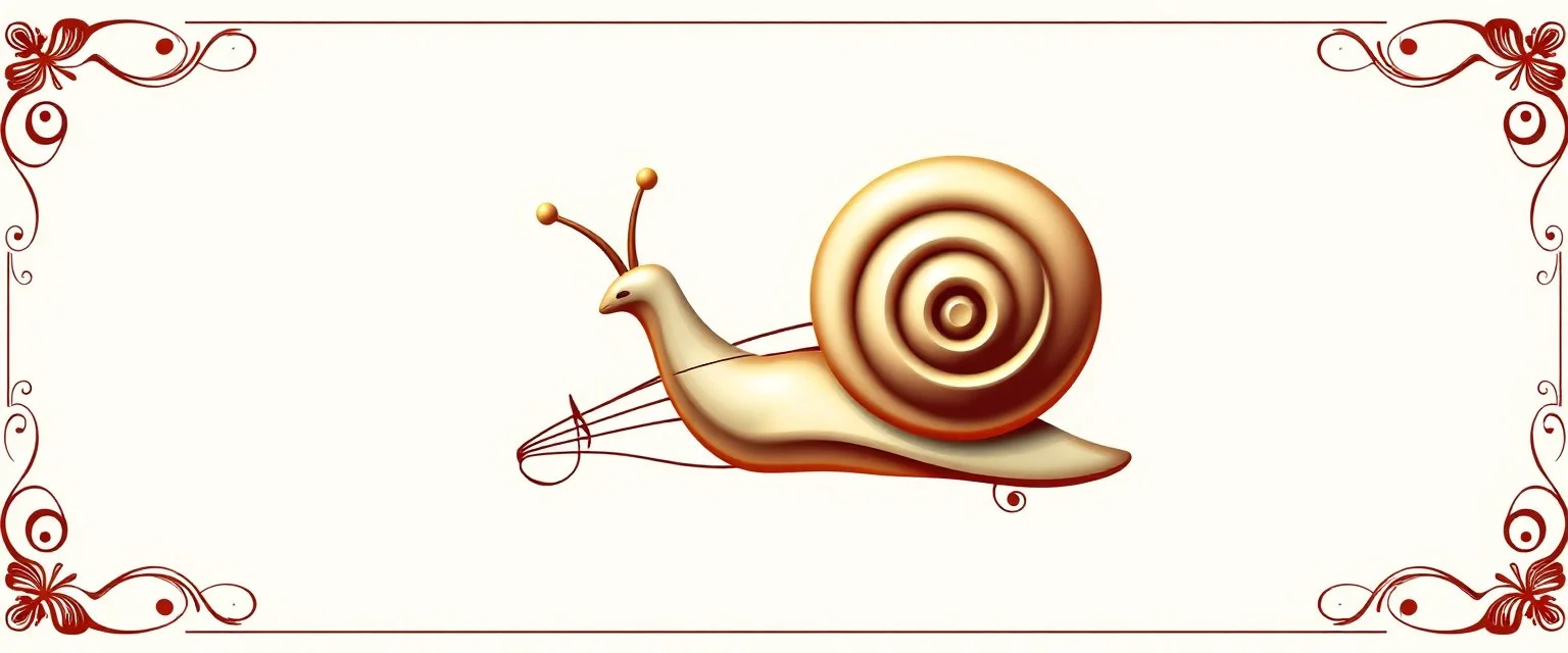 a 3d snail musical note business logo, with ornate detailed multi level note border