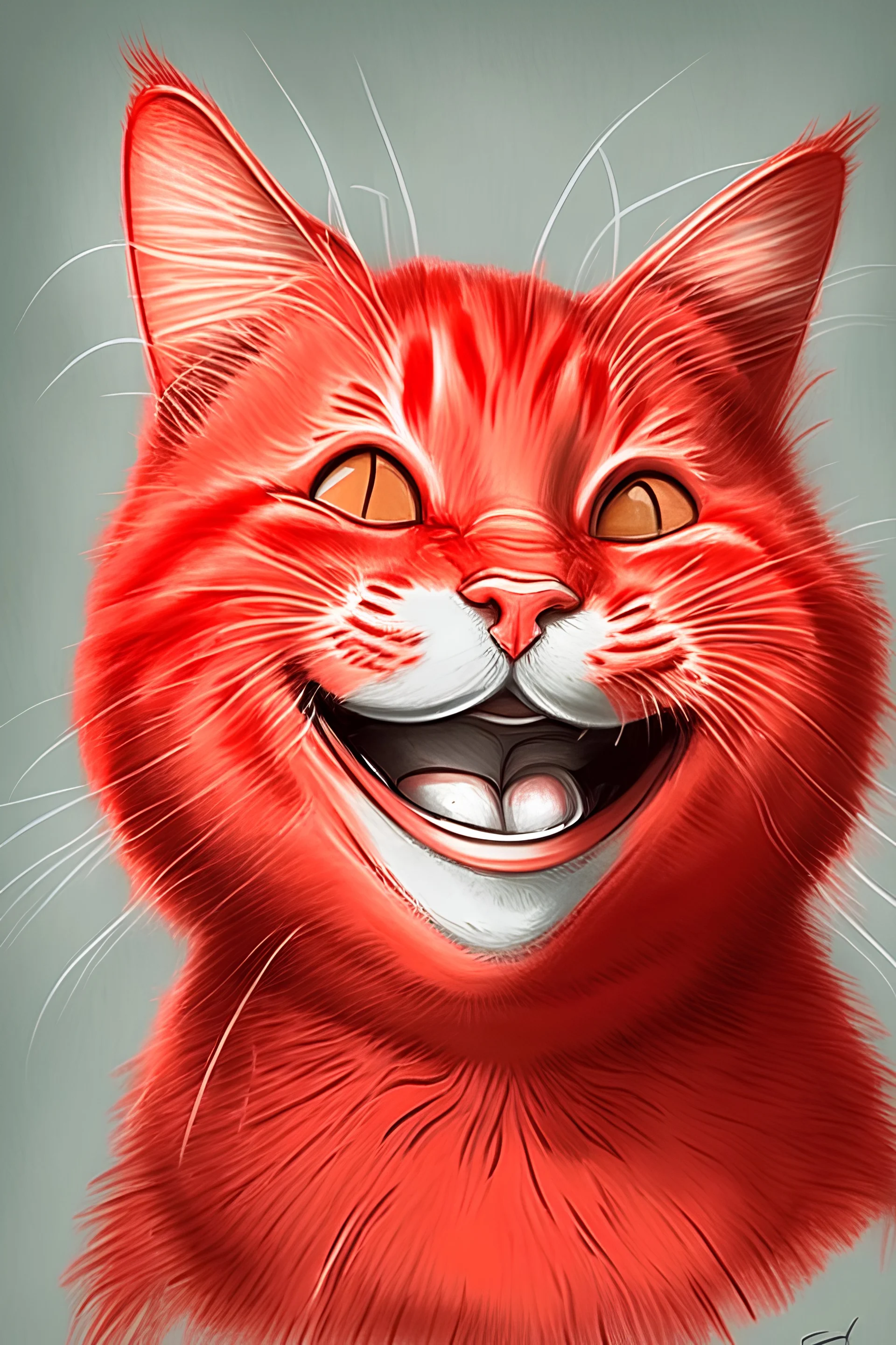 Draw a smile red cat