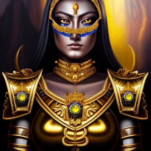 ultra detailed fullbody Portrait in oil on canvas of Warrioress with Gold Saint Armor ,extremely detailed digital painting, extremely detailed face,crystal clear Big Glowing eyes, mystical colors , perfectly centered image, perfect composition, rim light, beautiful lighting, 8k, stunning scene,extremely sharp detail, finely tuned detail, ultra high definition raytracing, in the style of robert e howard and pablo oliveira and Ken Kelley and Ohrai Noriyoshi and Simon Bisley and tom