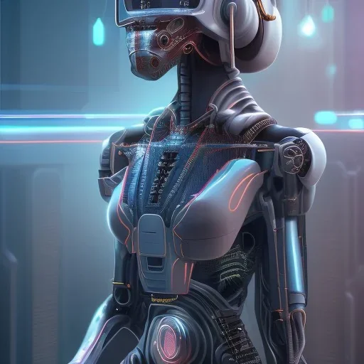 Akhenaten cyberpunk, full body, robocop, Egypt background