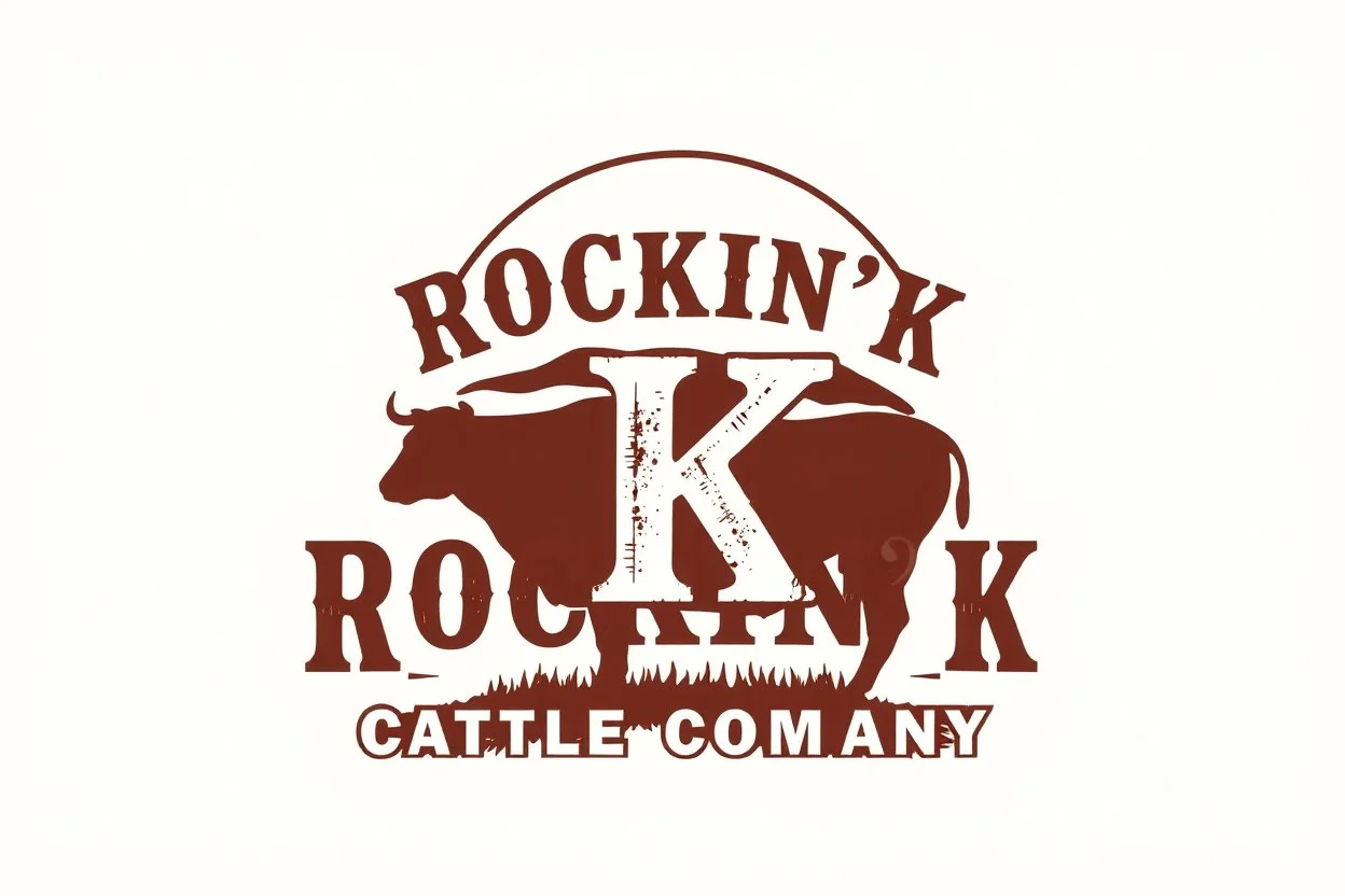 logo ideas for Rockin' K Cattle Company.