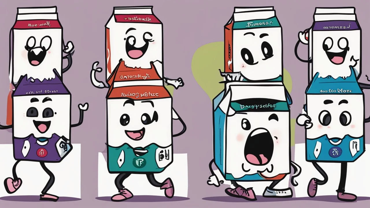 cartoon milk carton dancing