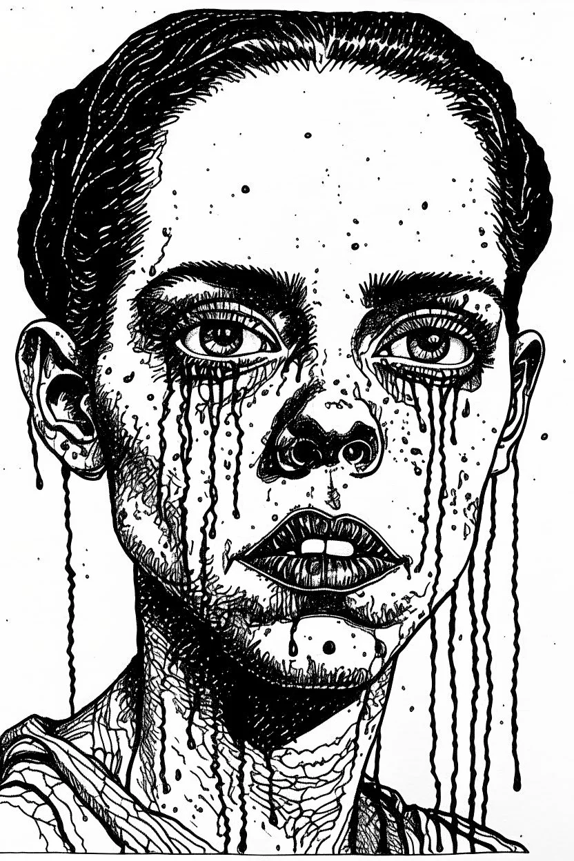 cruel summer portrait. Ink drawing