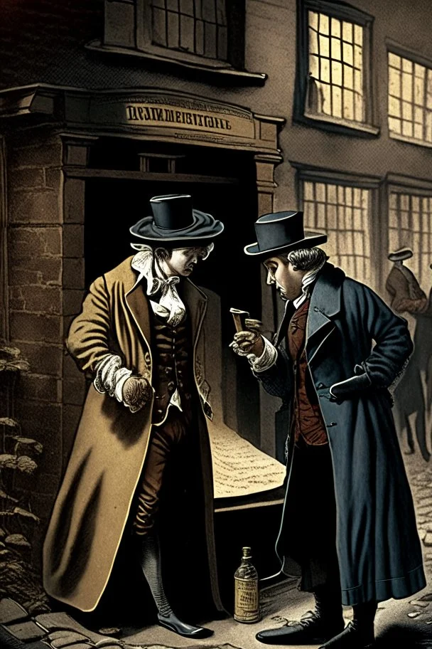 atoms playing detective at a homicide scene in 18th century London