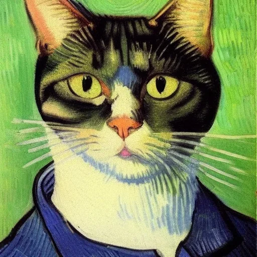 Portrait of a cat by Van Gogh