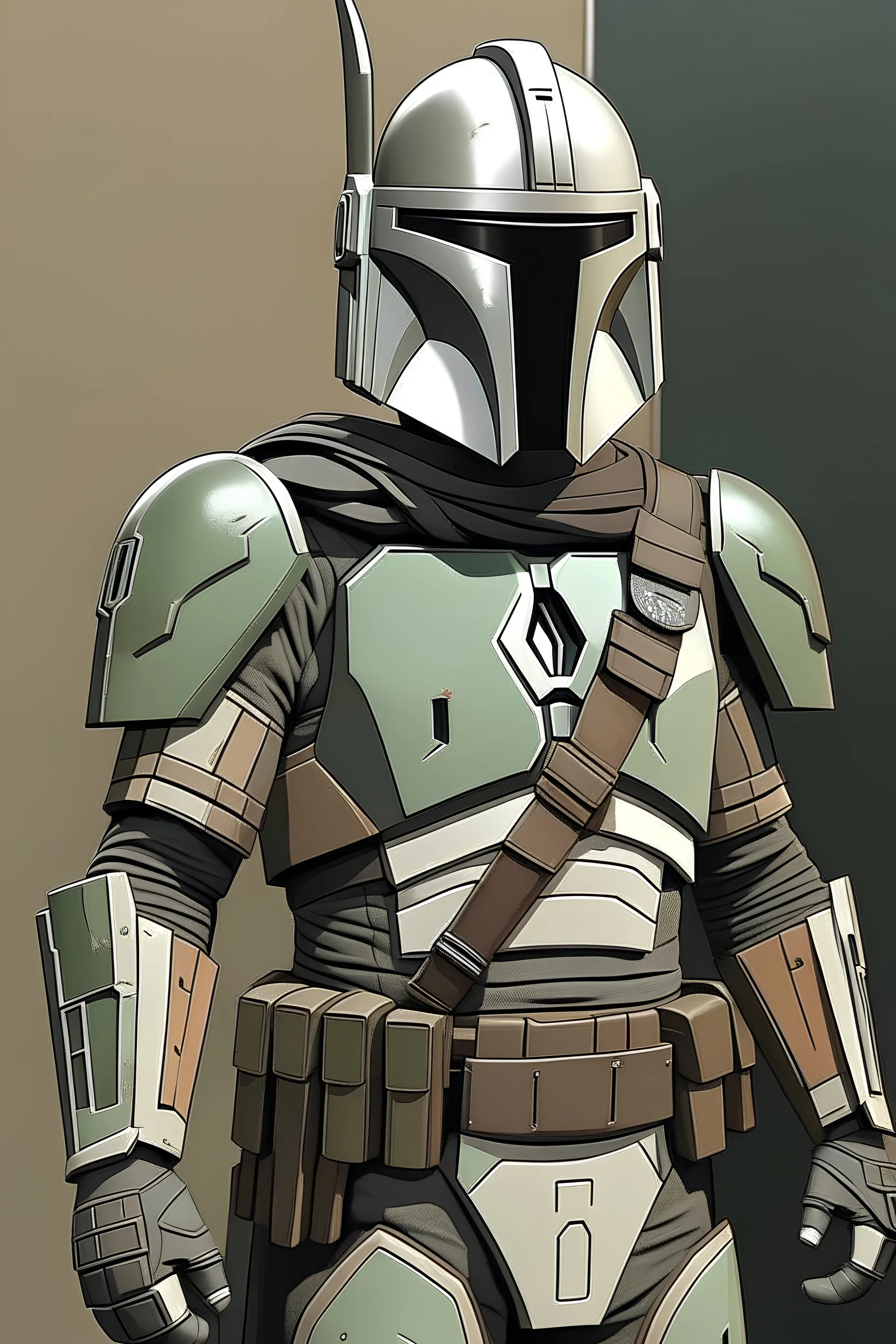 Make a mandalorian armor as a scheme for a costume making