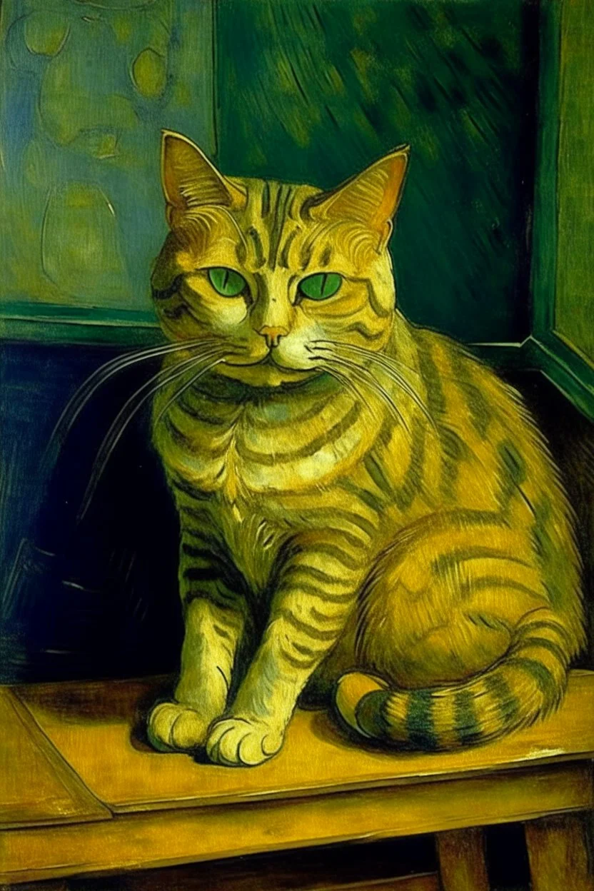 Portrait of a cat by Van Gogh