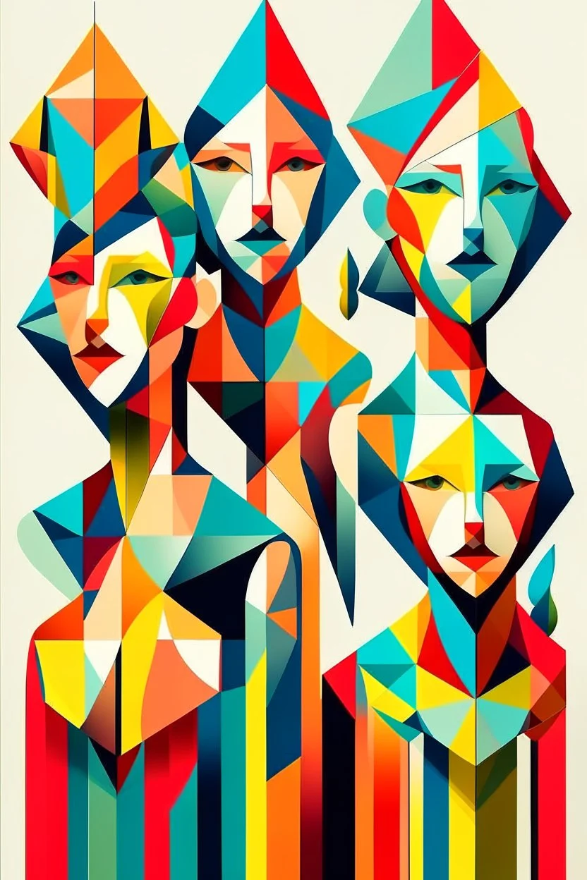 geometric people abstract