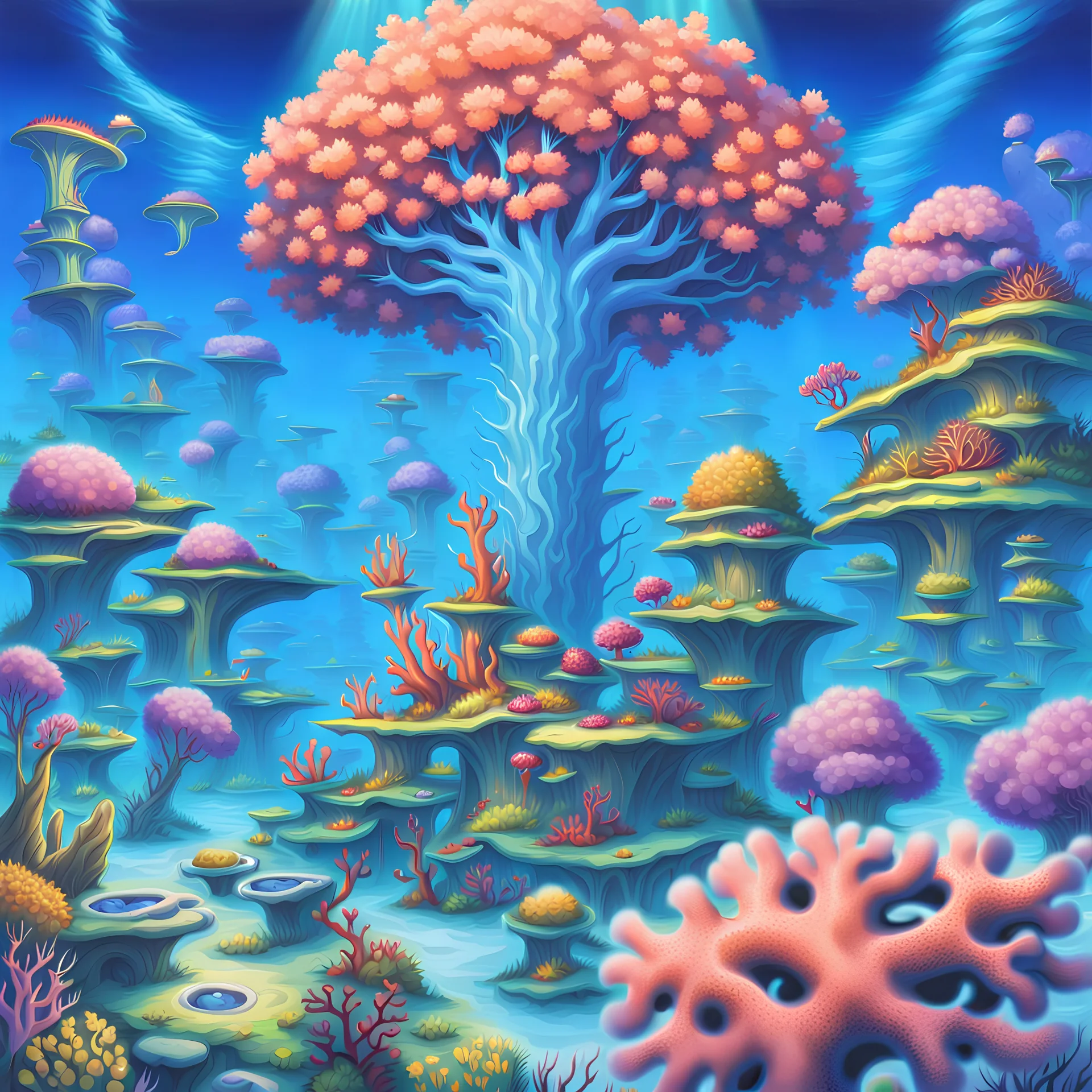underwater coral reef 90's tcg water symbol