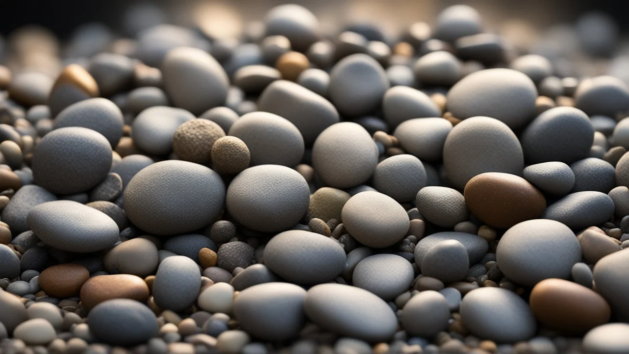 hundreds of pebbles and stones, asteroid, clustered, abstract, intricate details, RTX, matt, soft lighting, 135mm, photorealistic, no bokeh, good depth of field, in focus