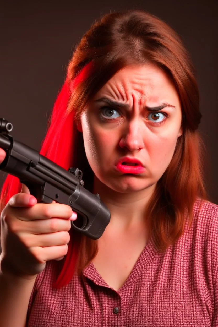 angry woman young shotgun