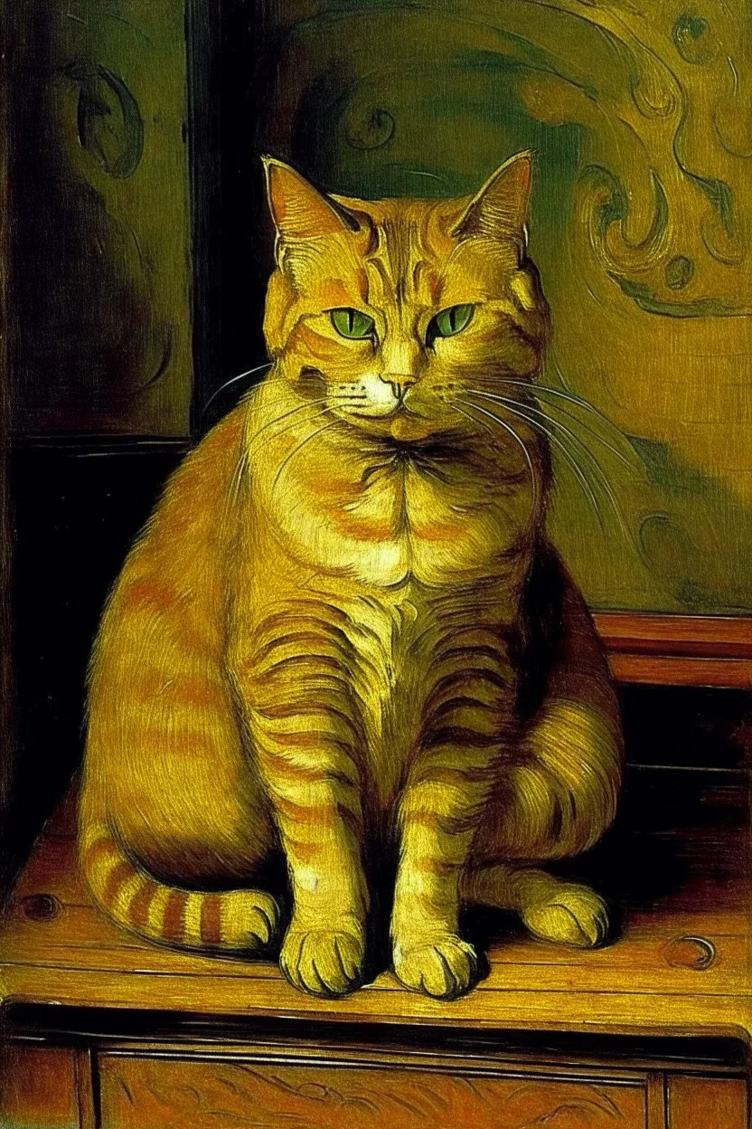 Portrait of a cat by Van Gogh