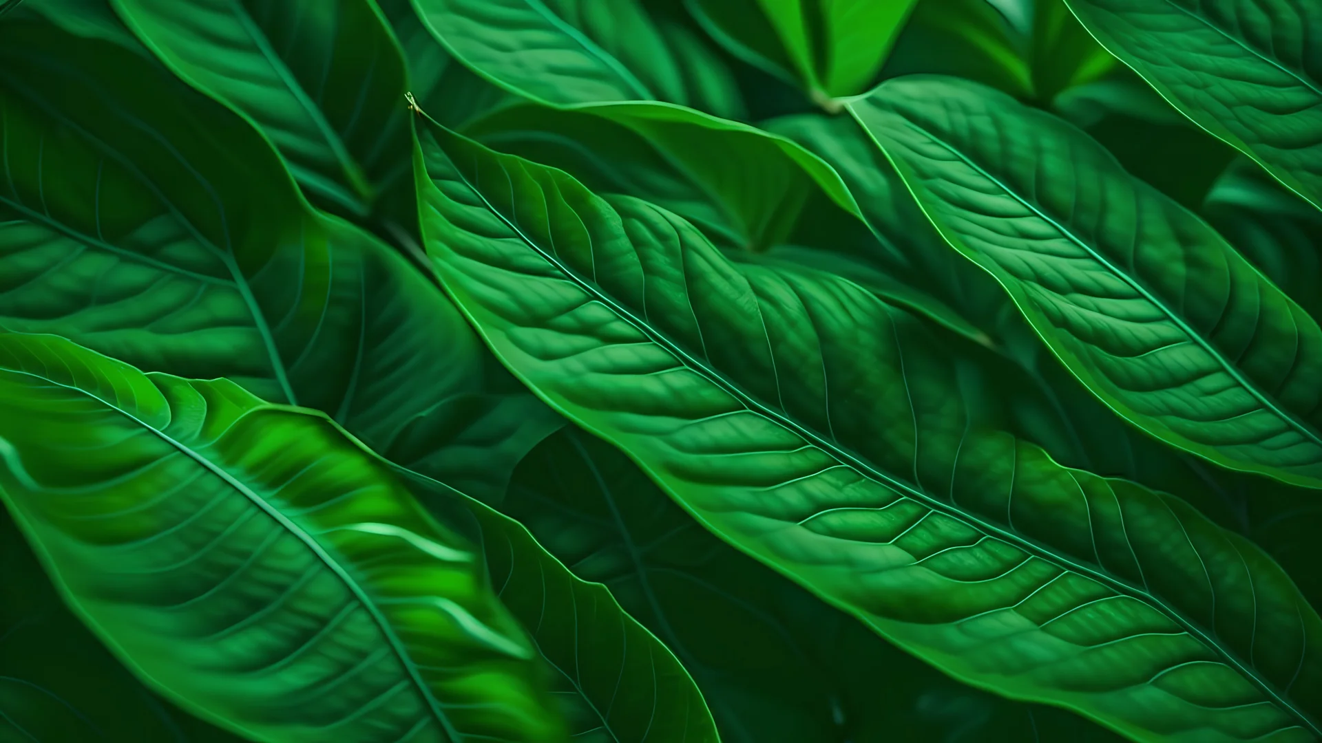 abstract green leaf texture, nature background, tropical leaf