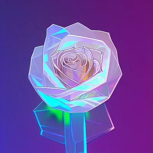 transparent multicolor crystal rose