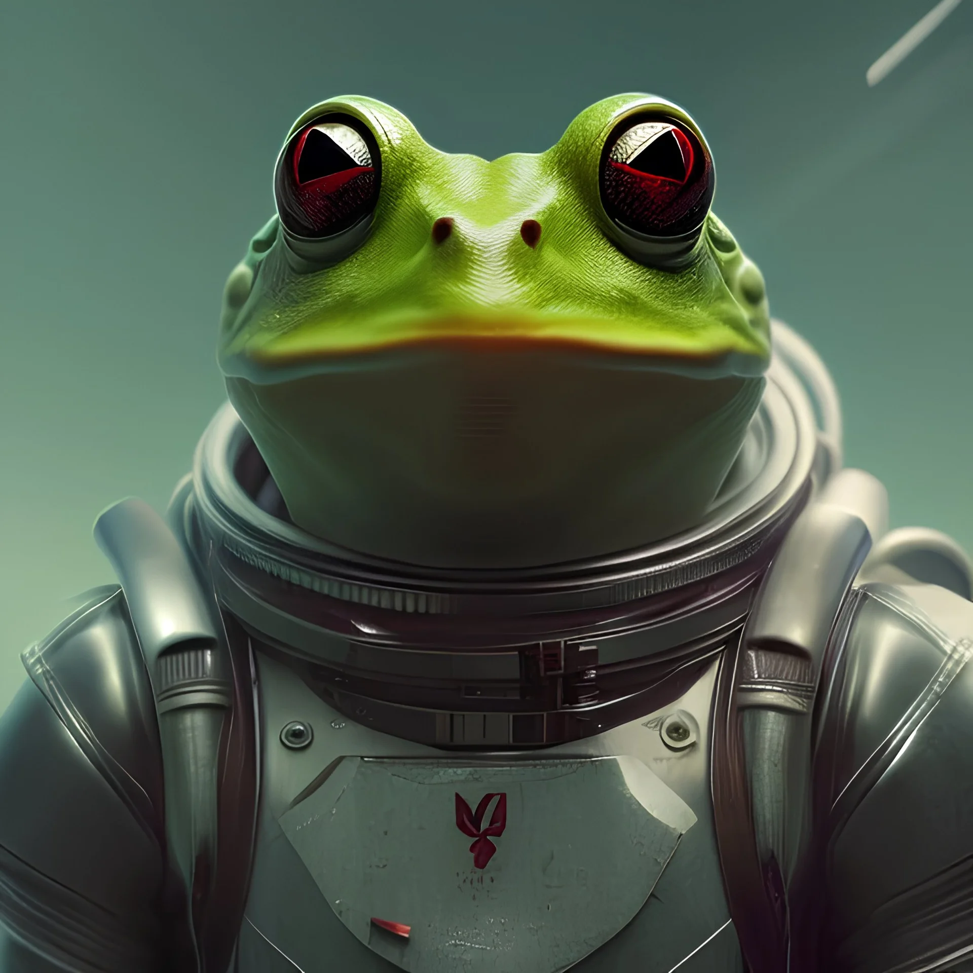 portrait male anthro frog dressed in astronaut outfit character full body precis no blur, concept art, character sheet, nier automata, Alexander Mandradjiev cyberpunk, trending on artstation, featured on pixiv, hyper detail, cinematic composition, 8 k, detailed face