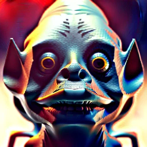  octane render, 8k, high detail, goblin, android, portrait, metallic