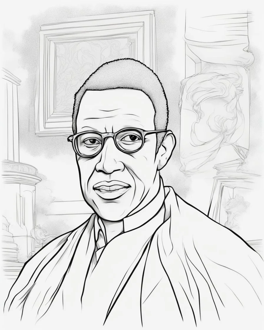 Outline art for coloring pages with RICHARD ALLEN , white background, sketch style, only use black outline, white background, no shadows and well and clear outline , white background, sketch style, only use black outline, white background, no shadows and well and clear outline