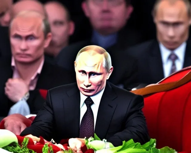 president Putin ugly blood sucker in coffin