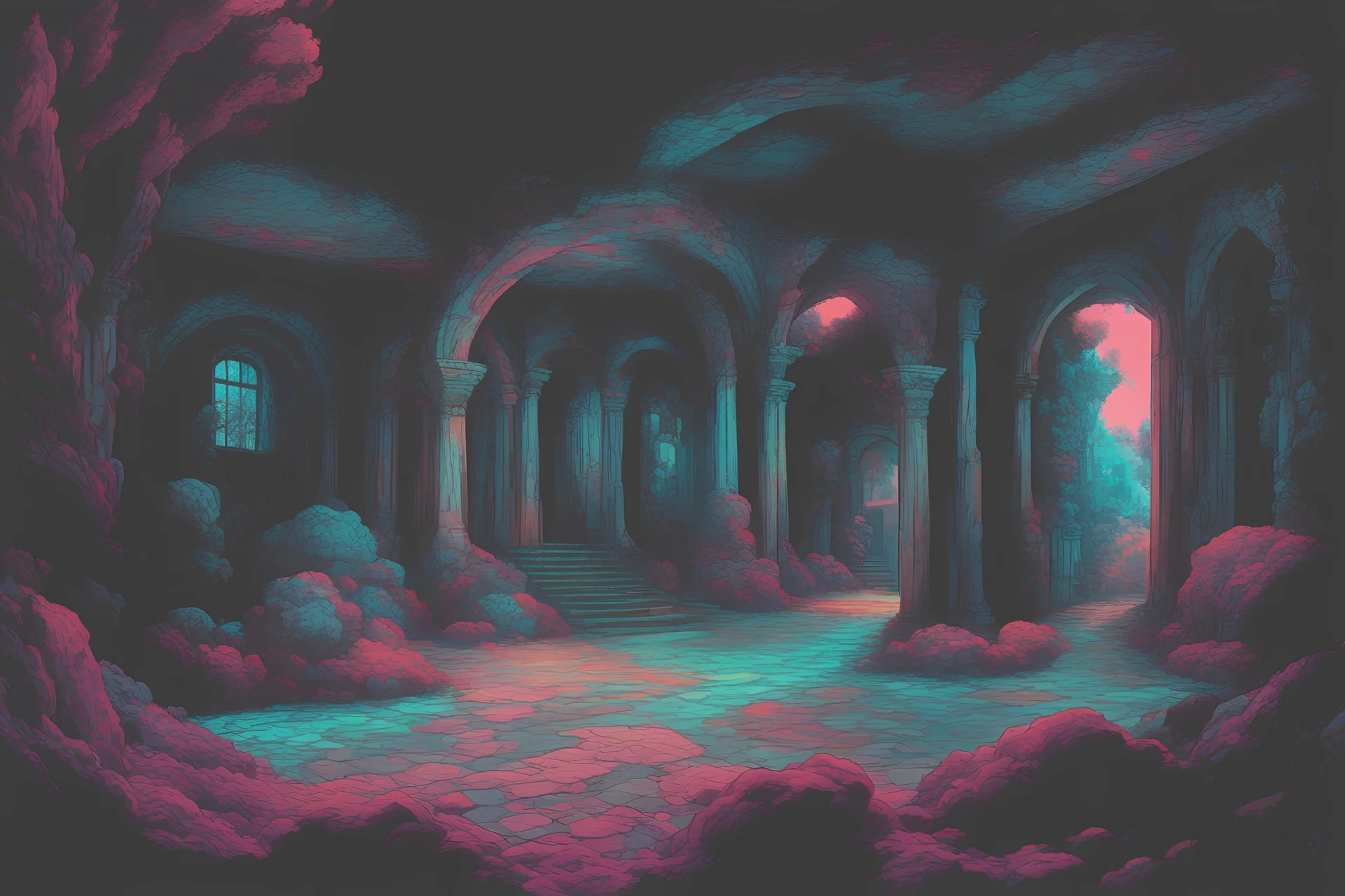 Sub Umbra using only 16 colors and 4-bit resolution