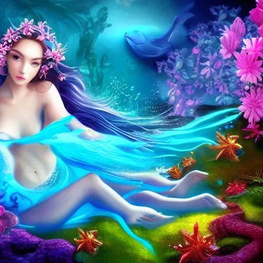 💧🧜🧜‍♀️, magic effect, 4k