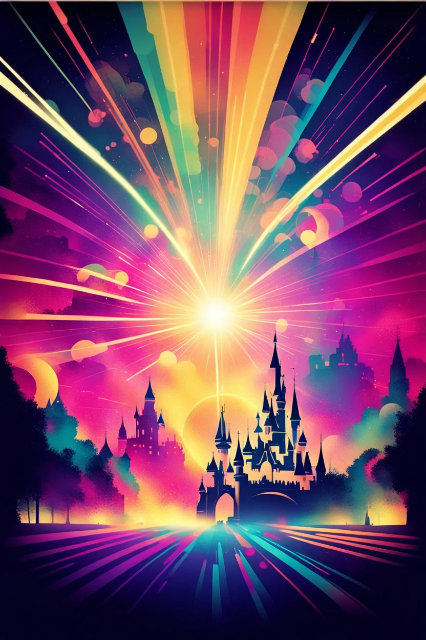 nostalgic poster cheerfull disney abstract lasers