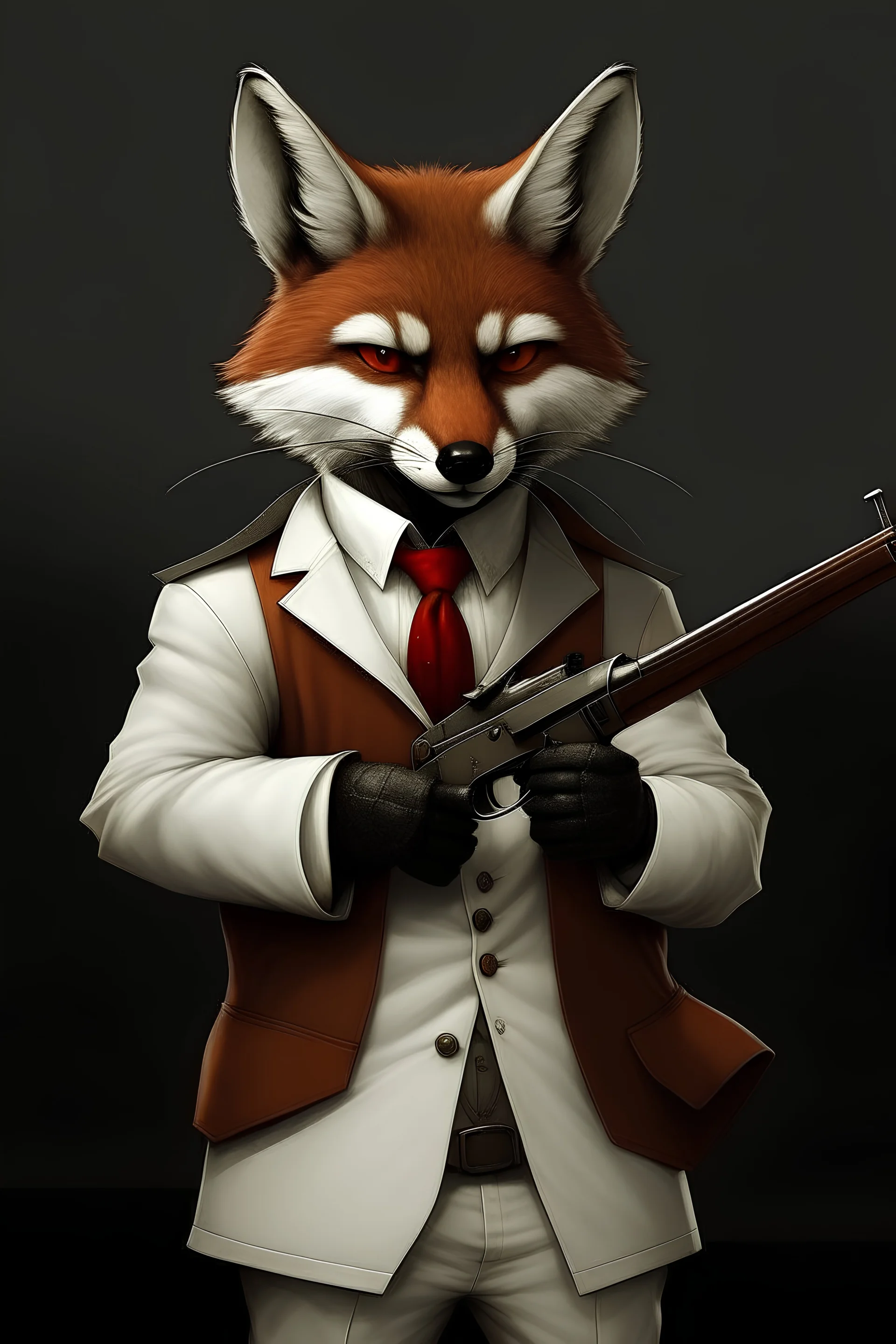 Ratatoullie in a mafia suit holding an AK47