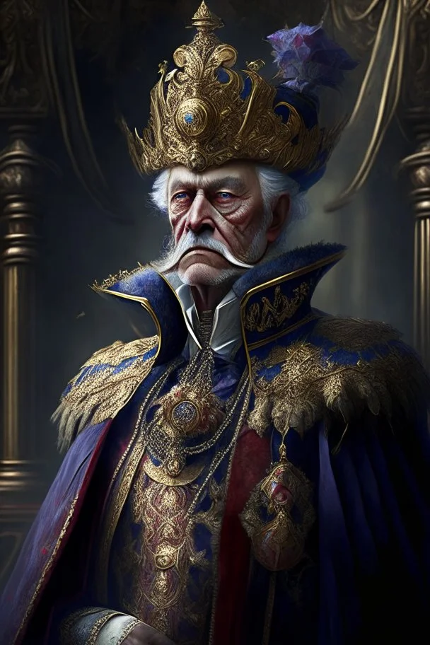 middle-aged emperor of fantasy victorian empire in his