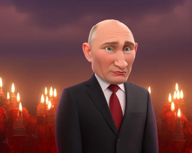 president Putin angry satan with horns