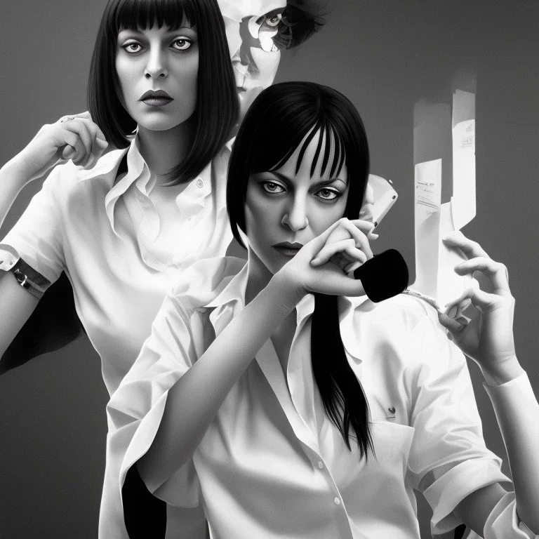 only one character, mia wallace, Pulp Fiction movie, scene.