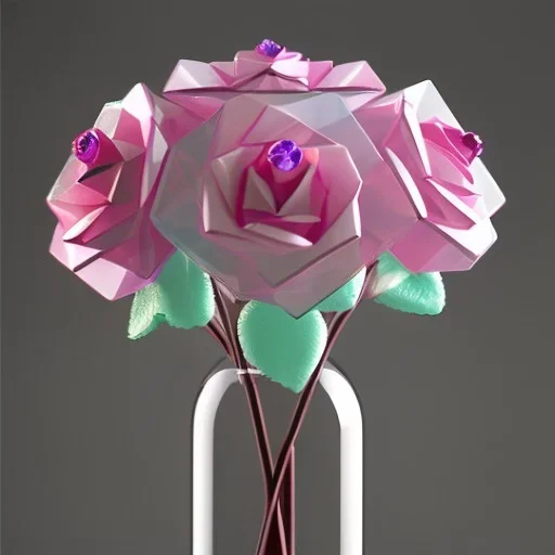 transparent Crystal Rose Bouquet Flower