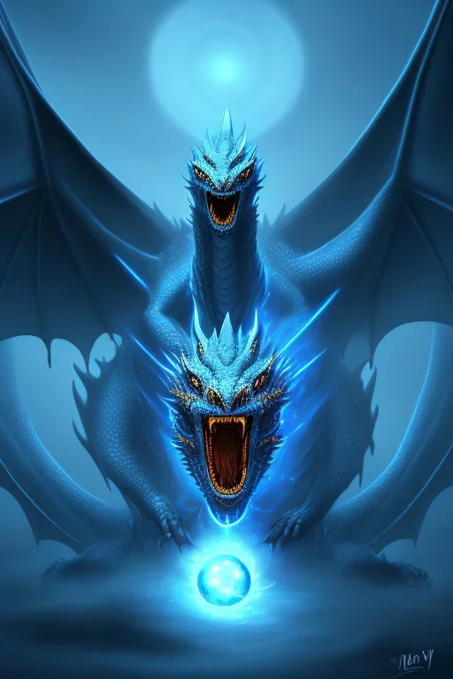 A Blue eyes withe dragon in the darkness