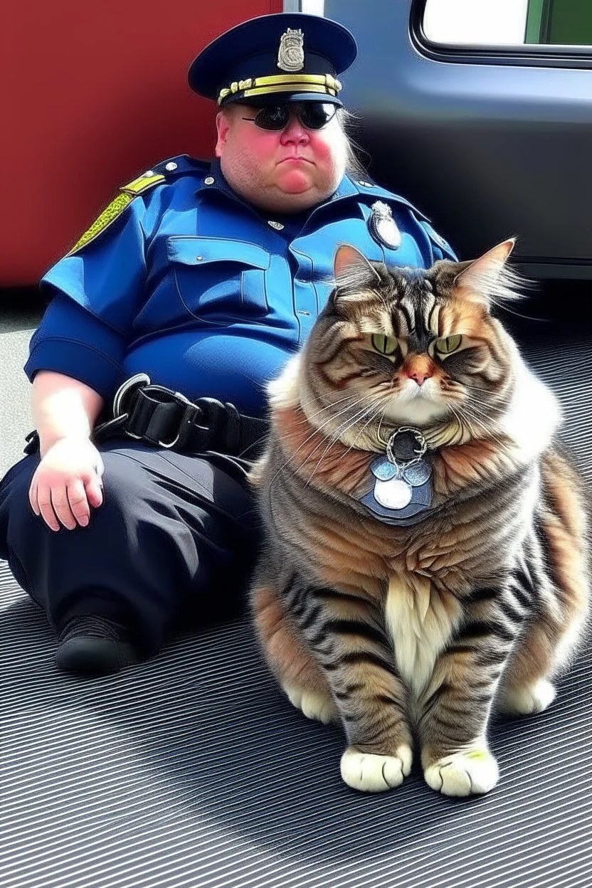 big fat cat arrested by police