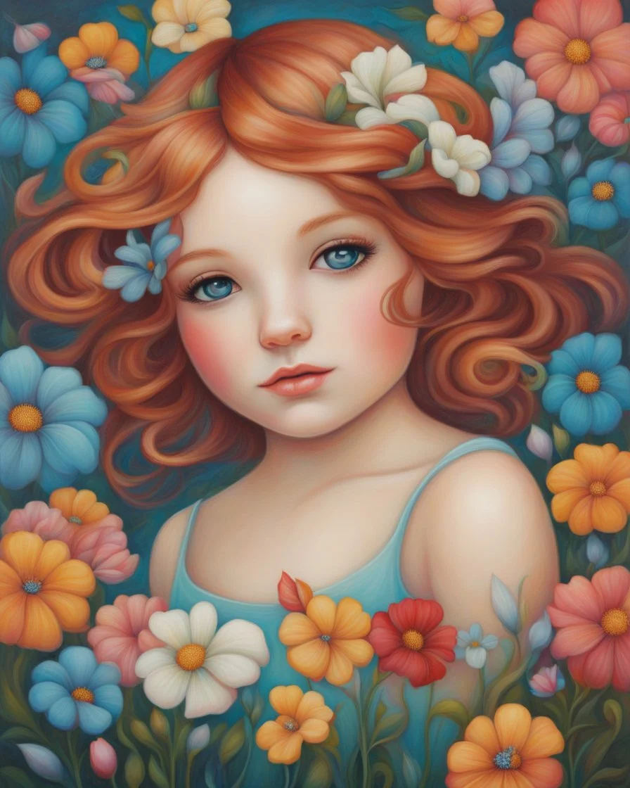 Portrait of a girl in flowers by Jeremiah Ketner