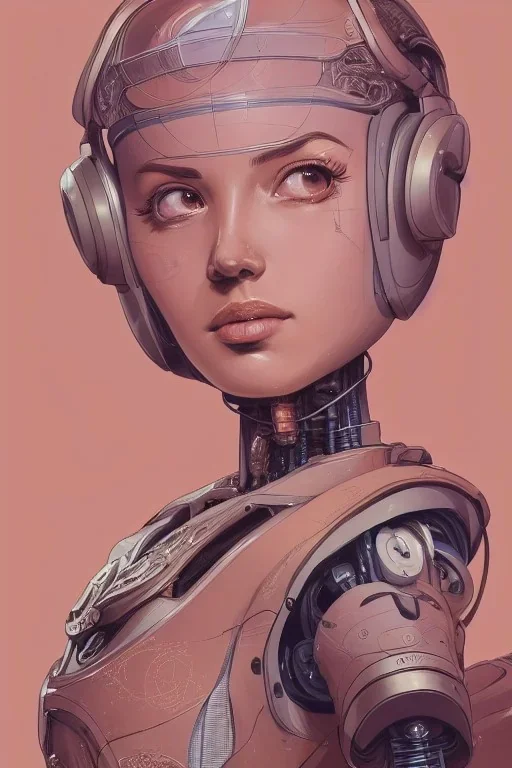 a study of cell shaded protrait of female robot very detailed and intricate, llustration, post grunge, concept art by josan gonzales and wlop, by james jean, Victo ngai, David Rubín, Mike Mignola, Laurie Greasley, highly detailed, sharp focus, alien, Trending on Artstation, HQ, deviantart, art by artgem